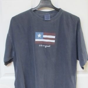 Life Is Good Short Sleeve Tee TShirt American Flag